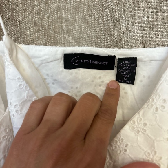 Context Lord & Taylor 100% Cotton White Summer Dress size 12 - Picture 2 of 10